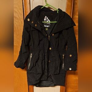 Equipment Black Utility Jacket with Gold Buttons